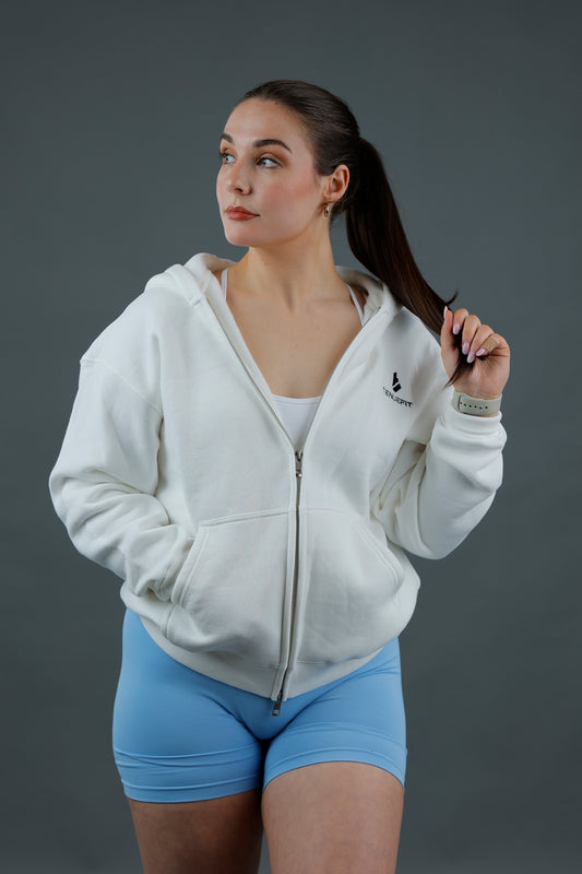 PureComfort - Women's Oversized Fleece Hoodie with Zipper